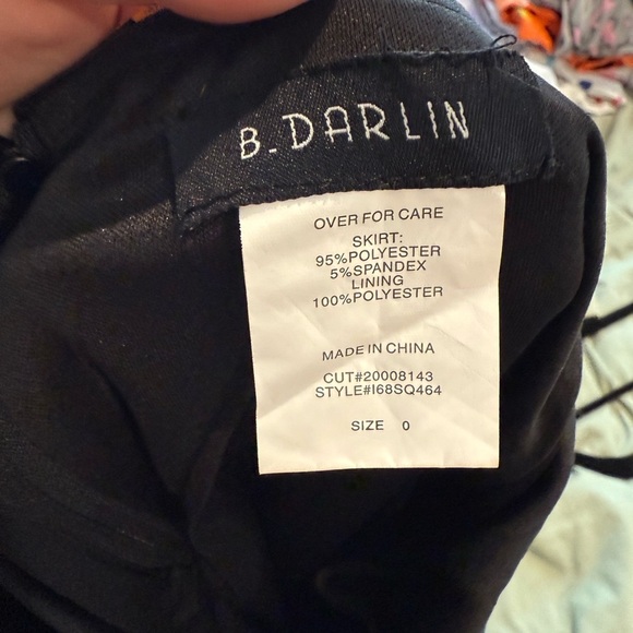 B Darlin Black Maxi Skirt with Red and Pink Floral Design - Picture 4 of 4